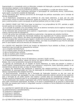 Questões federalismo