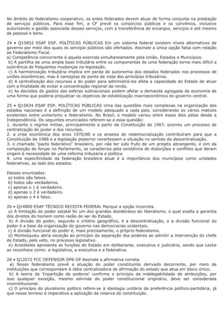 Questões federalismo