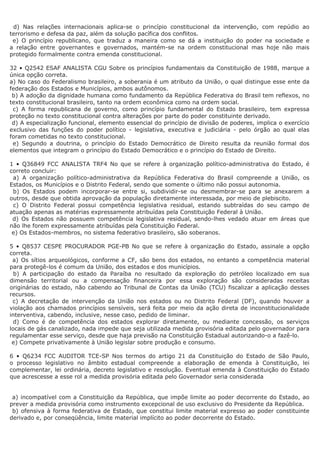 Questões federalismo