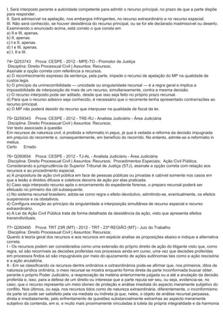 Questões processo civil-recursos