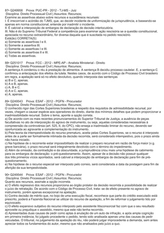 Questões processo civil-recursos