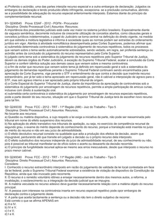 Questões processo civil-recursos