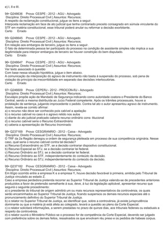 Questões processo civil-recursos