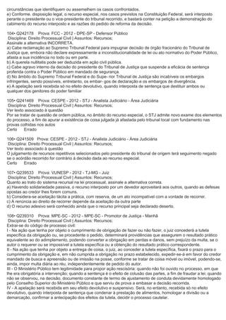 Questões processo civil-recursos