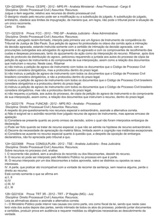 Questões processo civil-recursos