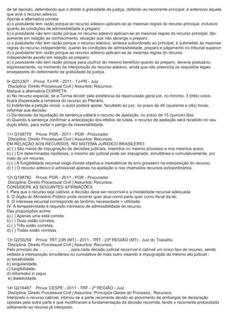 Questões processo civil-recursos