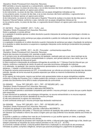 Questões processo civil-recursos