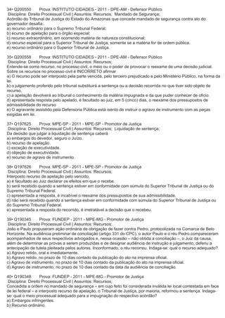 Questões processo civil-recursos