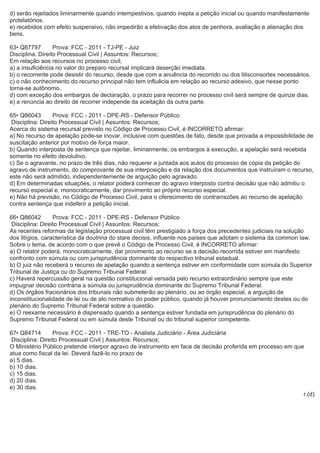 Questões processo civil-recursos