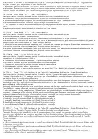 Questões tributário-crédito tributário