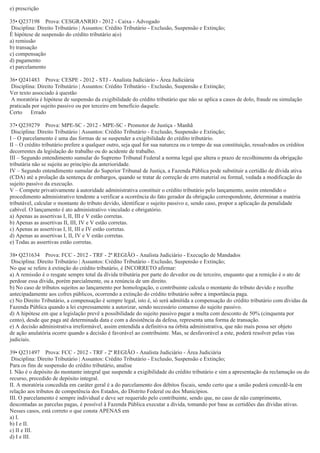 Questões tributário-crédito tributário