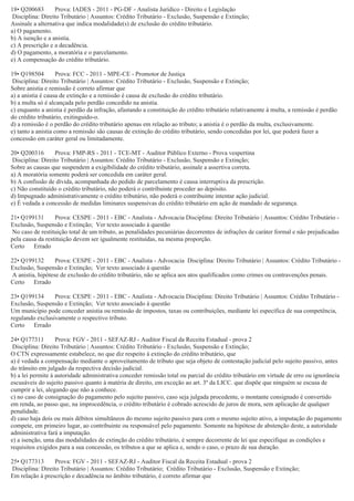 Questões tributário-crédito tributário