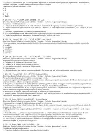 Questões tributário-crédito tributário