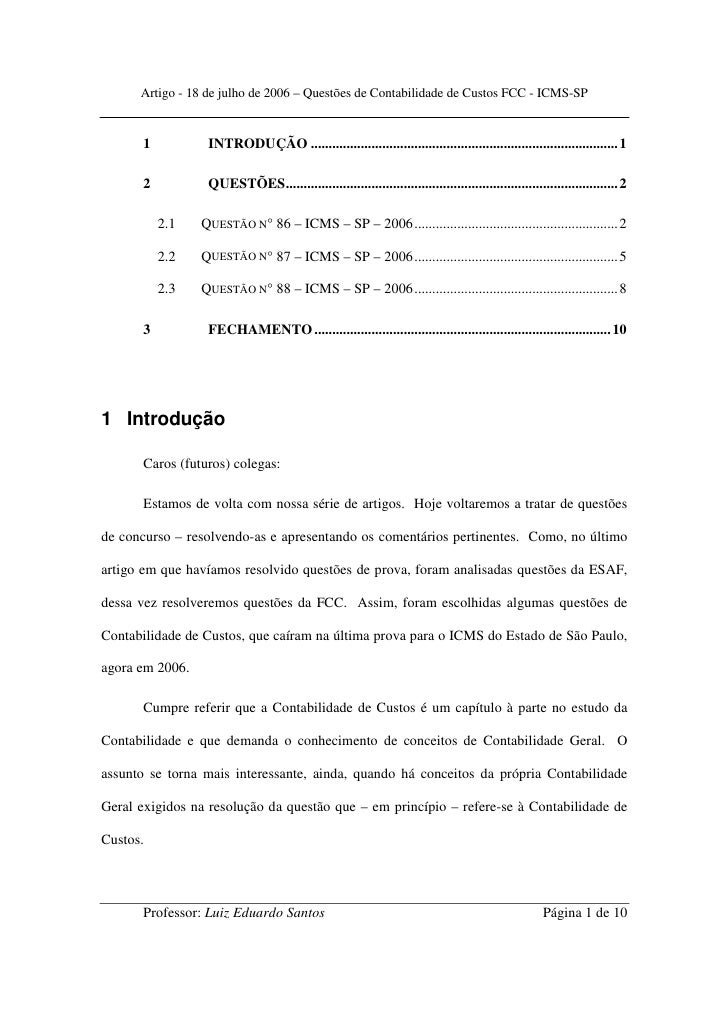 Contabilidade de custos artigos