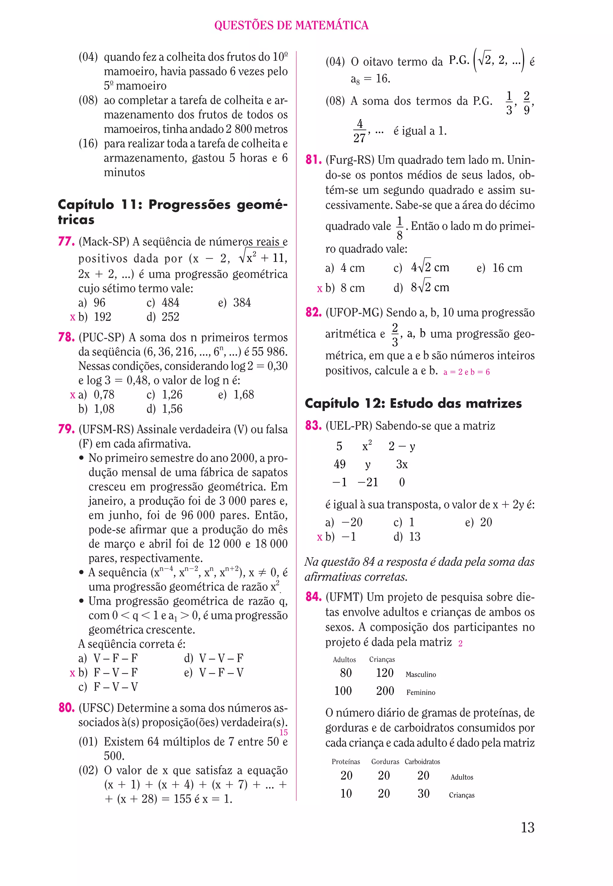 Questões de Matemática - Bonjorno | PDF