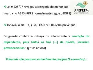 A presunção de dependência do FILHO,mesmo inválido, também é RELATIVA... AÇÃO ORDINÁRIA. PENSÃO POR MORTE. IPSEMG. INCLUSÃO DE BENEFICIÁRIO. FILHA MAIOR E INVÁLIDA. LE 9.380/86. ART. 40, § 7º DA CR. REQUISITO. DEPENDÊNCIA ECONÔMICA. PROVA EM SENTIDO CONTRÁRIO. Evidenciado que a filha maior e inválida não dependia economicamente do falecido pai por estar casada quando do falecimento do segurado, não há pressuposto legal para o reconhecimento da dependência para o fim de percepção de pensão por morte do segurado.TJMG, Proc. 1.0024.05.695887-9/001, Rel. Des. Belizário de Lacerda, MG 03/10/2007. 
