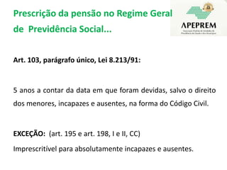 Em síntese...Questão legal, atuarial e contributivaversusQuestão social de cunho constitucional-legal 