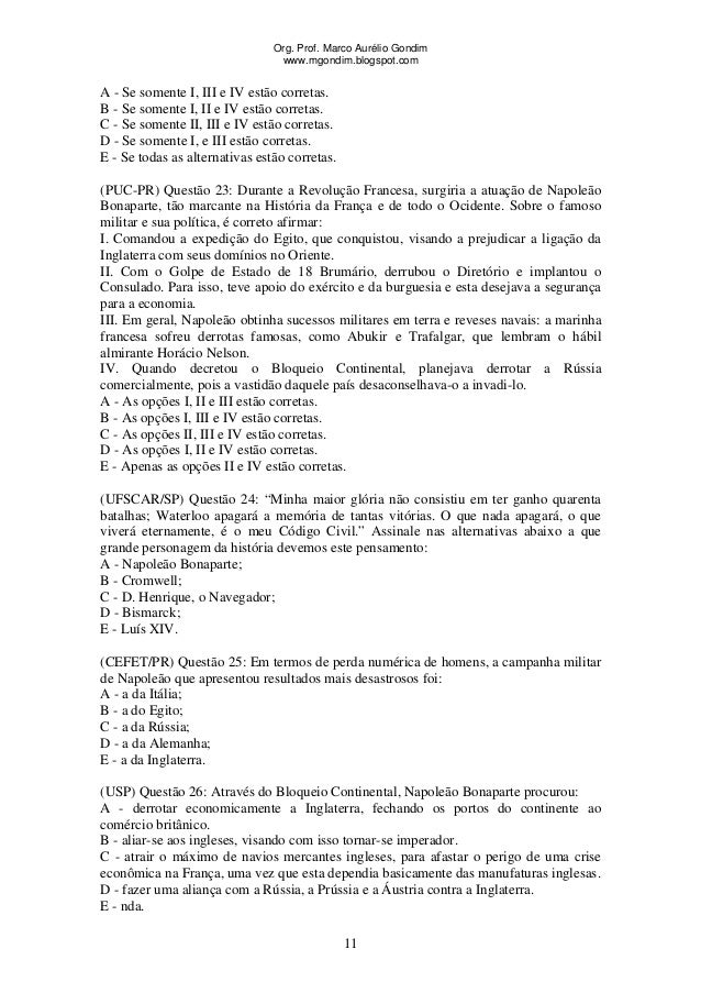 Questões sobre a rev francesa
