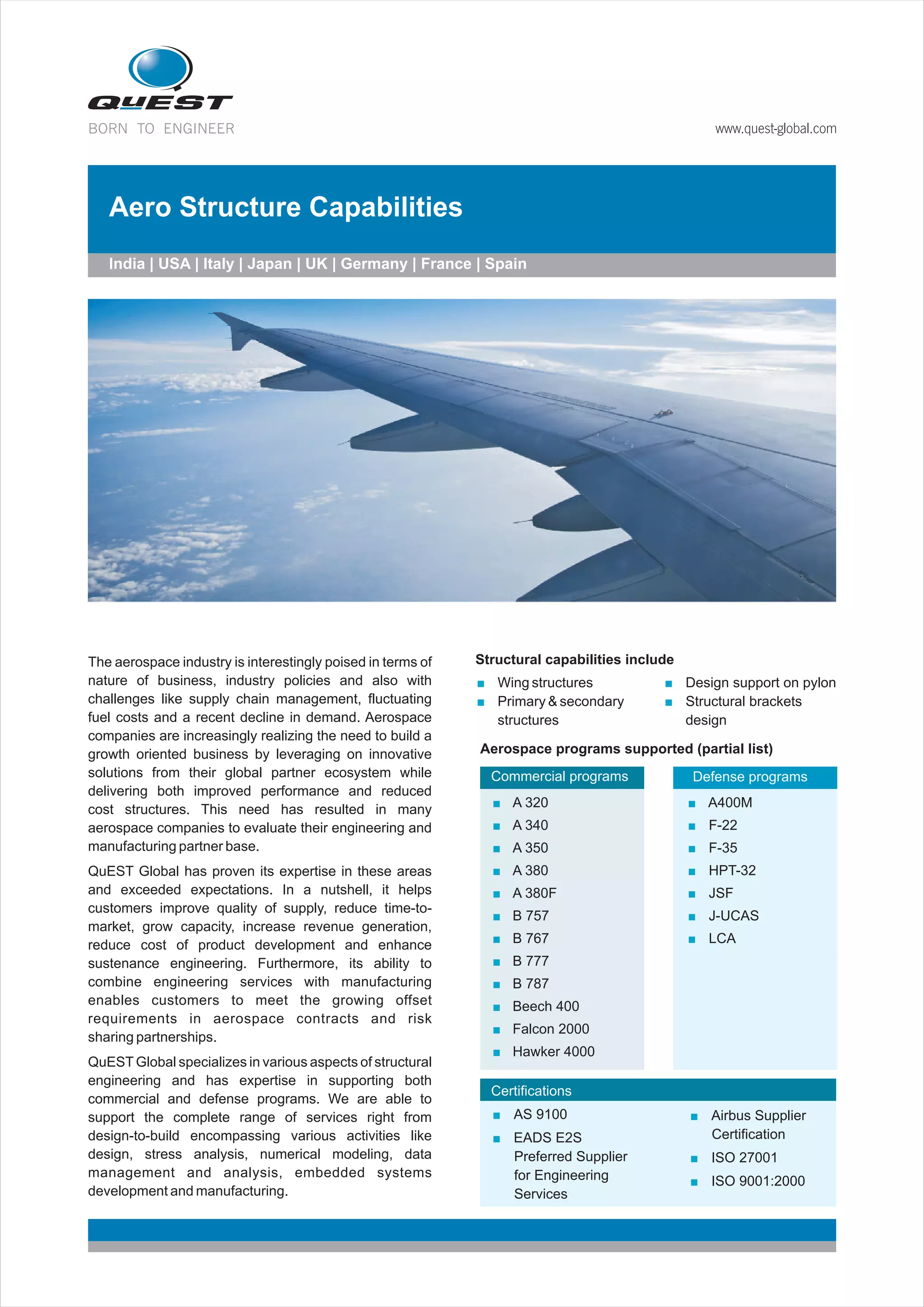 Aerostructure Capabilities | PDF