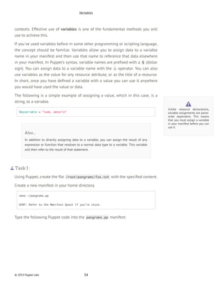Puppet Assignment Learn Puppet : Quest Guide for the Learning VM | PDF