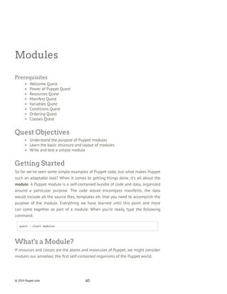 Learn Puppet : Quest Guide for the Learning VM | PDF