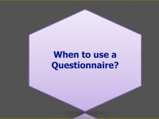 Questionnaire Modalities Questionnaire and its Types | PDF