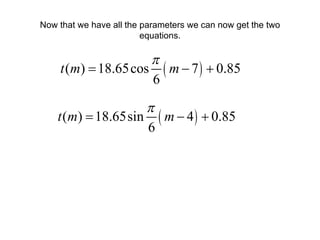 Now that we have all the parameters we can now get the two equations. 