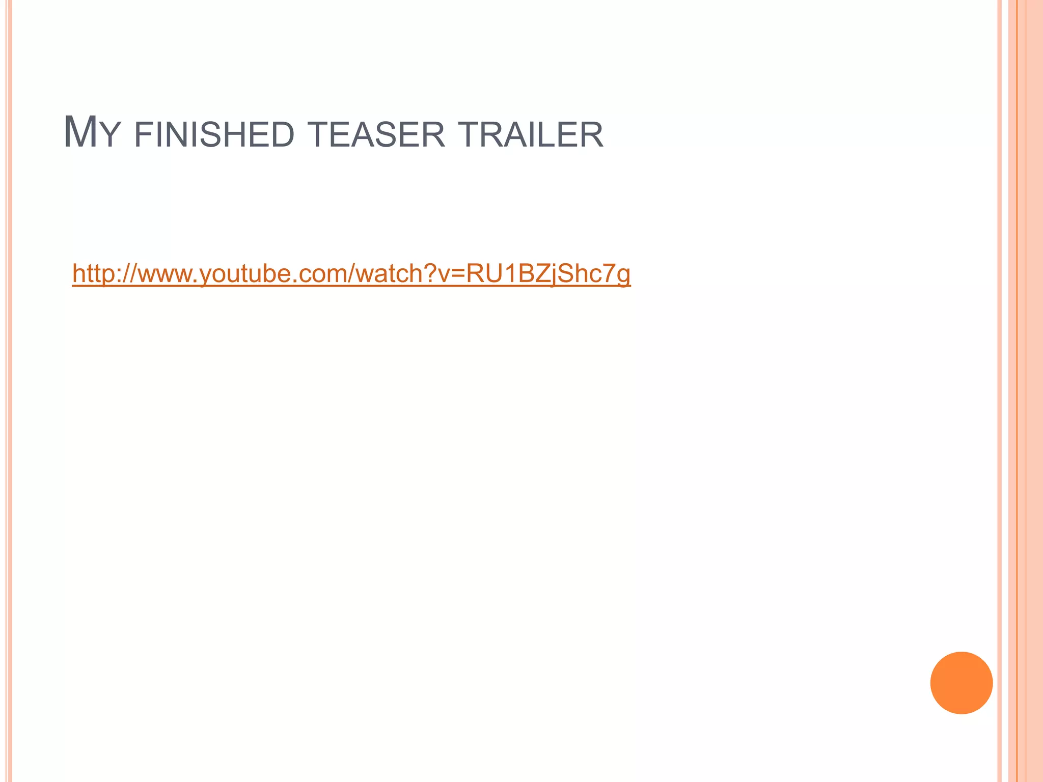 MY FINISHED TEASER TRAILER


http://www.youtube.com/watch?v=RU1BZjShc7g
 