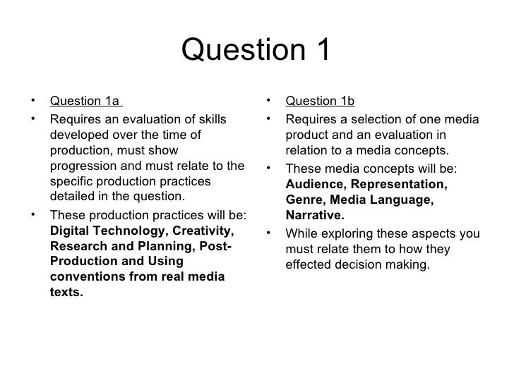 How to answer a media exam question... Kind of