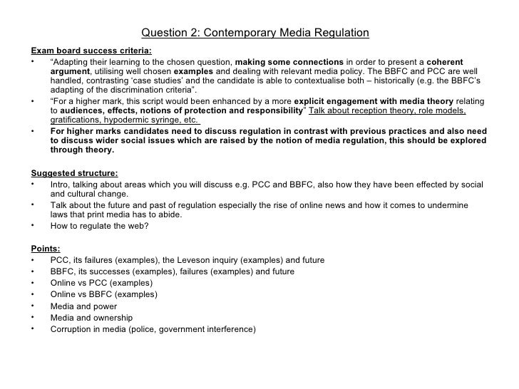 How to answer a media exam question... Kind of