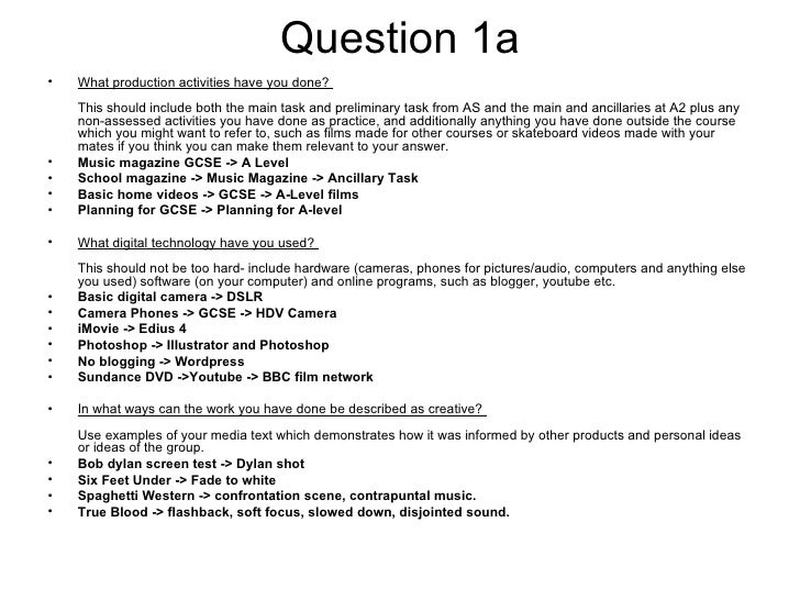 How to answer a media exam question... Kind of