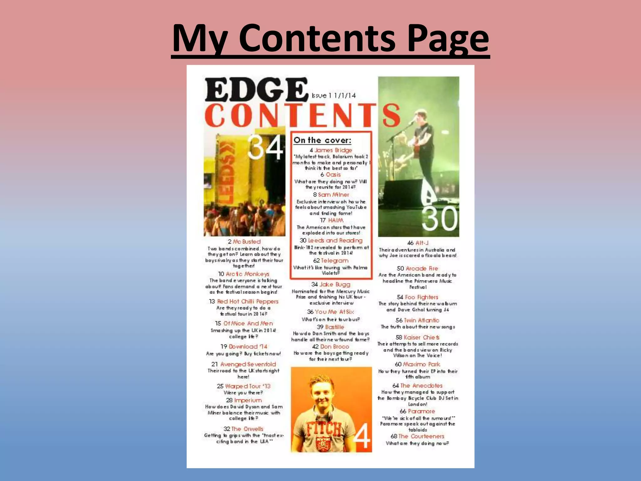 My Contents Page

 
