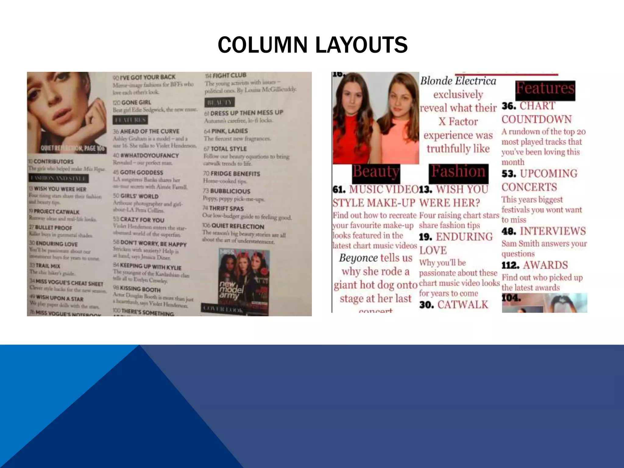 COLUMN LAYOUTS
 