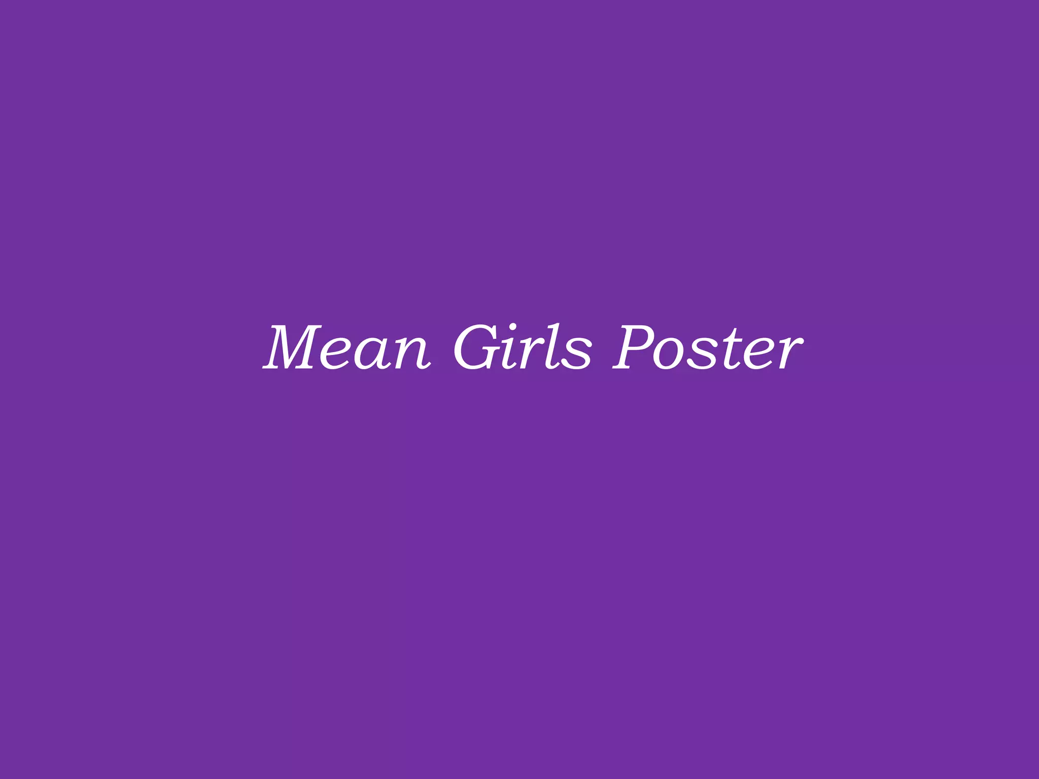 Mean Girls Poster 