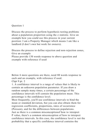 Question 1Discuss the process to perform hypothesis testin.docx