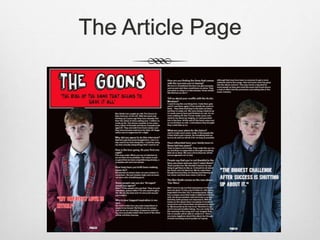 The Article Page
 