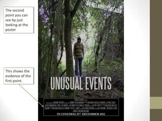 The second
point you can
see by just
looking at the
poster




This shows the
evidence of the
first point.
 