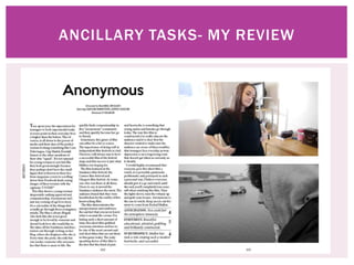 ANCILLARY TASKS- MY REVIEW
