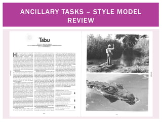ANCILLARY TASKS – STYLE MODEL
REVIEW