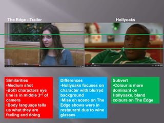 The Edge - Trailer                                   Hollyoaks




Similarities               Differences              Sub...