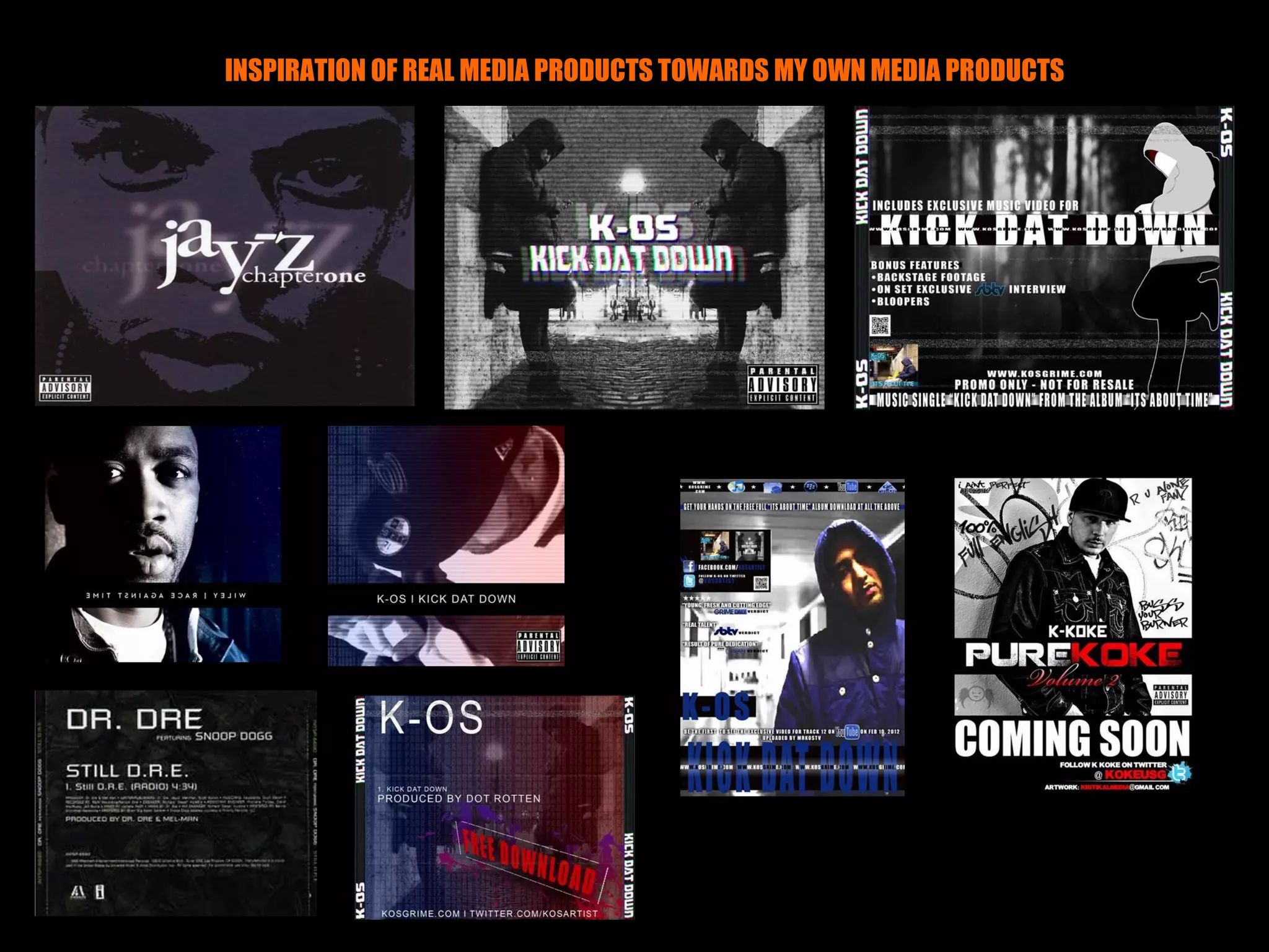 INSPIRATION OF REAL MEDIA PRODUCTS TOWARDS MY OWN MEDIA PRODUCTS
 