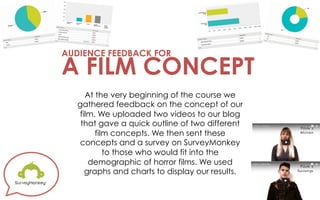 At the very beginning of the course we
gathered feedback on the concept of our
film. We uploaded two videos to our blog
th...