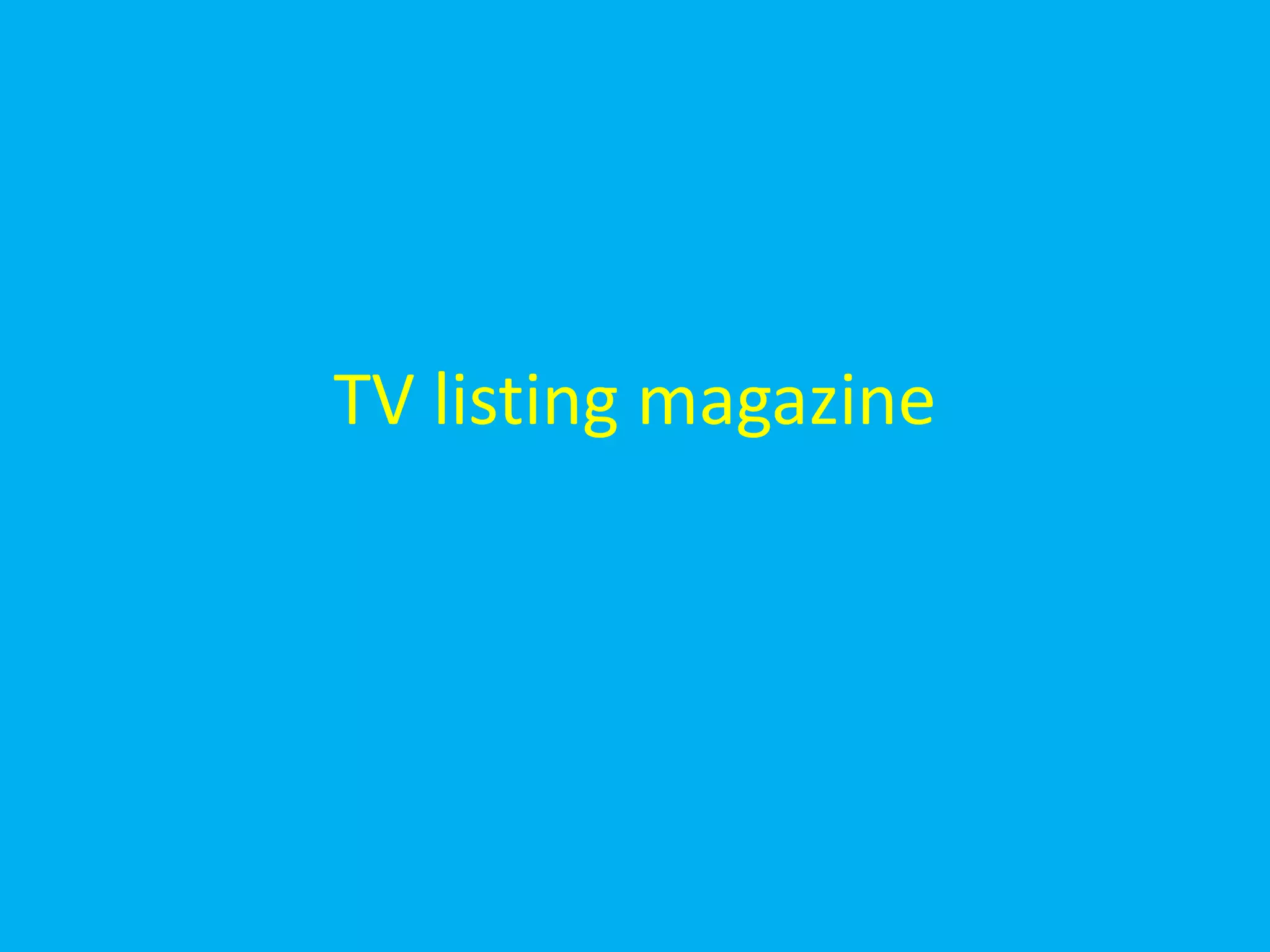 TV listing magazine
 