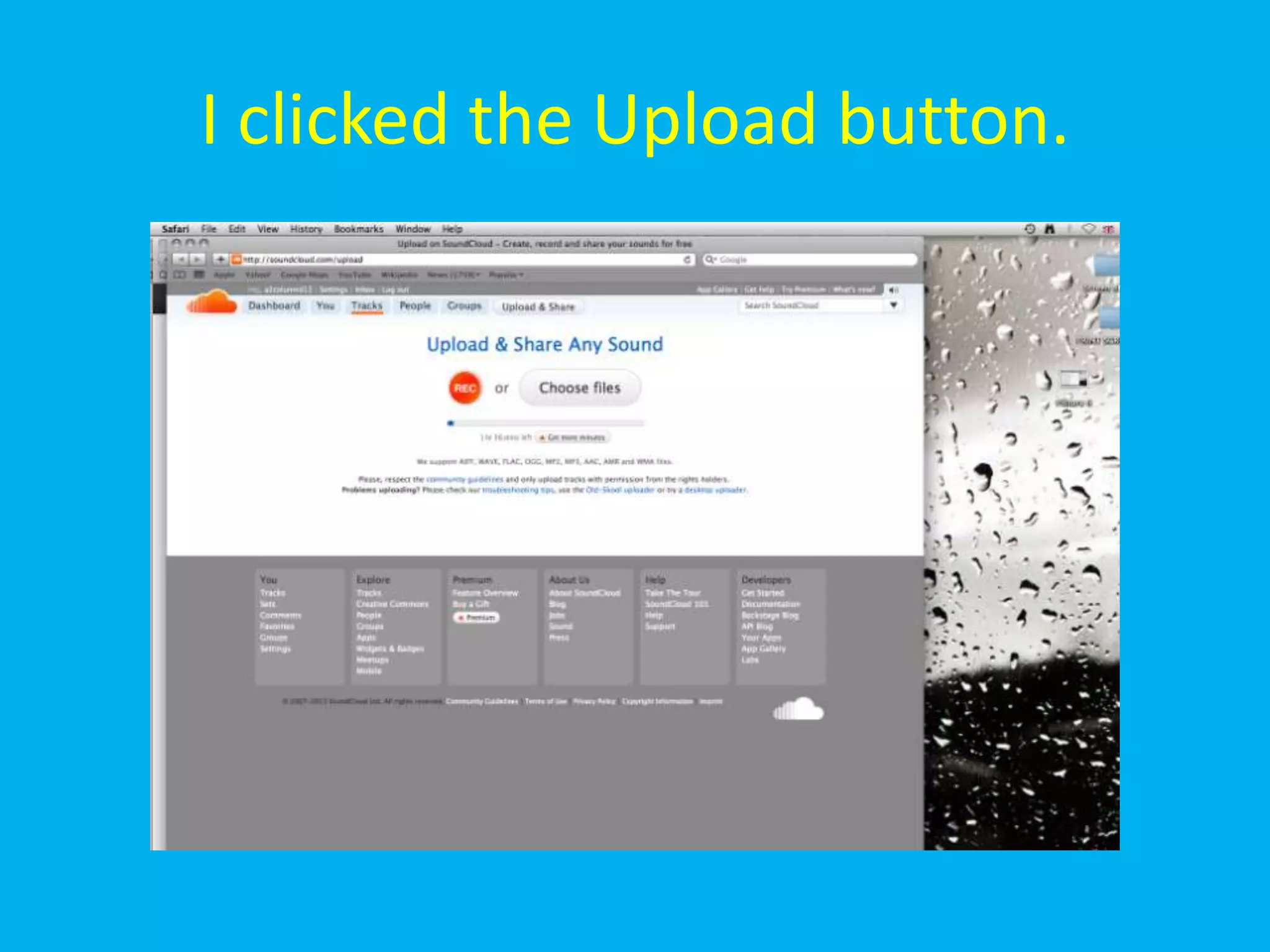 I clicked the Upload button.
 