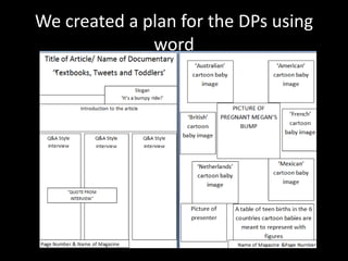 We created a plan for the DPs using
              word
 