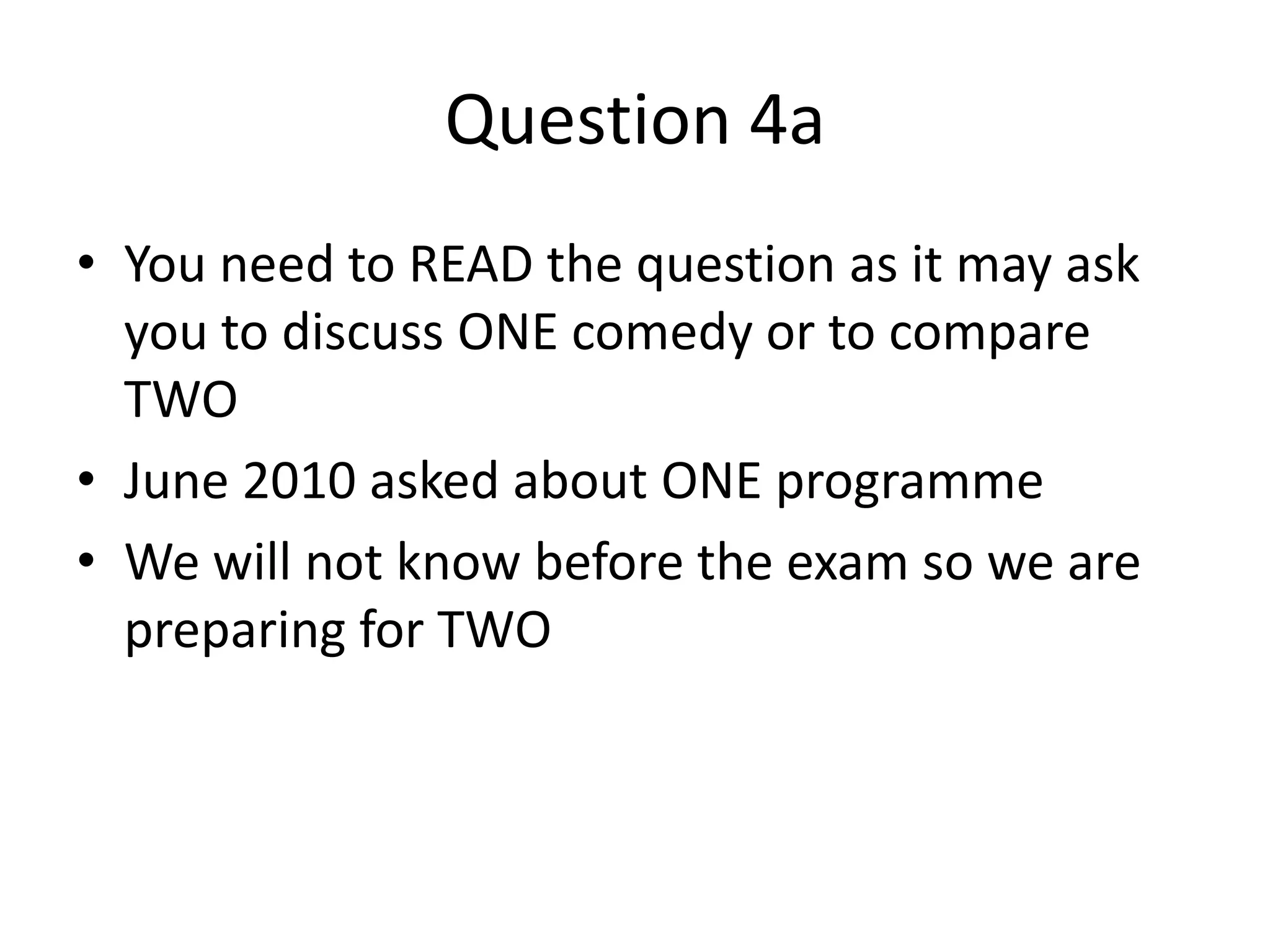 How does the brand image, target audience or mission statement of the channel affect their choice of programme?June 2010 – Question 4a Discuss in detail how and why one comedy programme was scheduled on one or more channels 