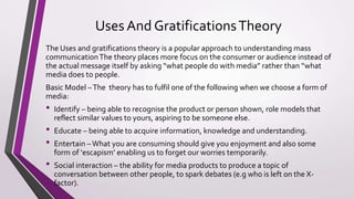 Barthes's Narrative Code
Barthes suggested that there will be one or more of the 5 codes that describe the
meaning of a text. He said that texts may be open or closed.
• Hermeneutic/Enigma code:This refers to mystery within a text, clues are dropped
but no clear answers are given. Enigma within narrative make the audience want to
know more.
• Proairetic/Action code:This contains sequential elements of action in the text, this
adds suspense.
• Semantic code: Refers to parts within the text that suggests to additional
meanings.
• Symbolic code:This is about symbolism within text, it shows contrast and creates
greater meaning, creating tension, drama and character development.
• Referential code: refers to anything in the text which refers to an external body of
knowledge such as scientific, historical and cultural knowledge.
 