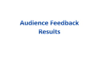 Question 5 - Audience Feedback Results