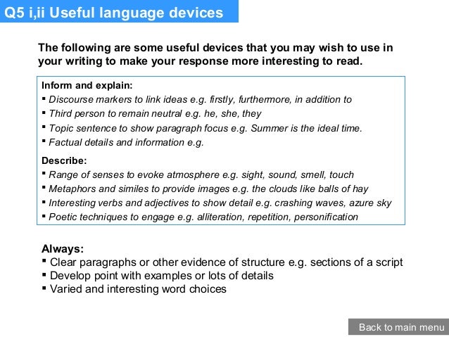 Aqa English Exam Foundation Question 5