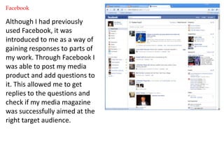 DSLR Camera – Nikon D60I used a Nikon D60 DSLR camera to take the images for my magazine. I hadn’t used a professional camera before and found it really helpful to choose different options for different effects and images. I mainly used the colour saturated setting (baby) on the camera in order to make the photos brighter and for the colour to stand out. I took my photos in the photography studio and found that using the stand for the camera created the perfect size image for my front cover. The camera had a good depth-of-field which meant I was able to zoom in and out and the quality of image would stay the same. I now feel that I could use a DSLR camera again from this experience. 